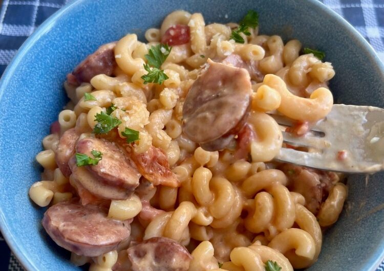 One Pot Creamy Andouille Sausage Pasta