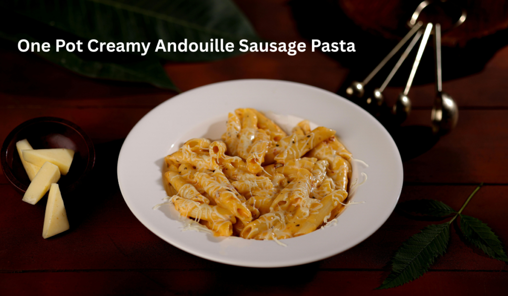 One Pot Creamy Andouille Sausage Pasta