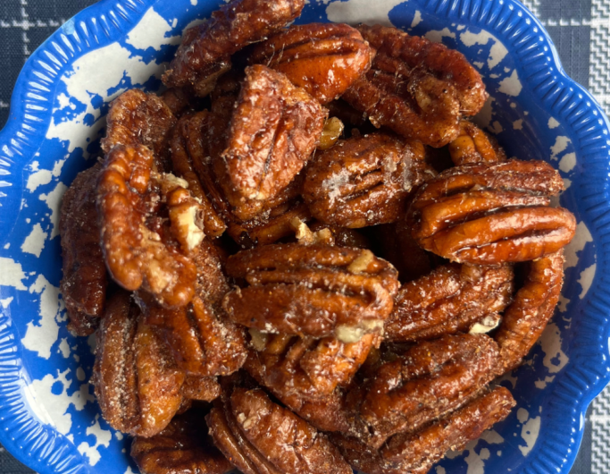 Oven Roasted Spiced Maple Pecans