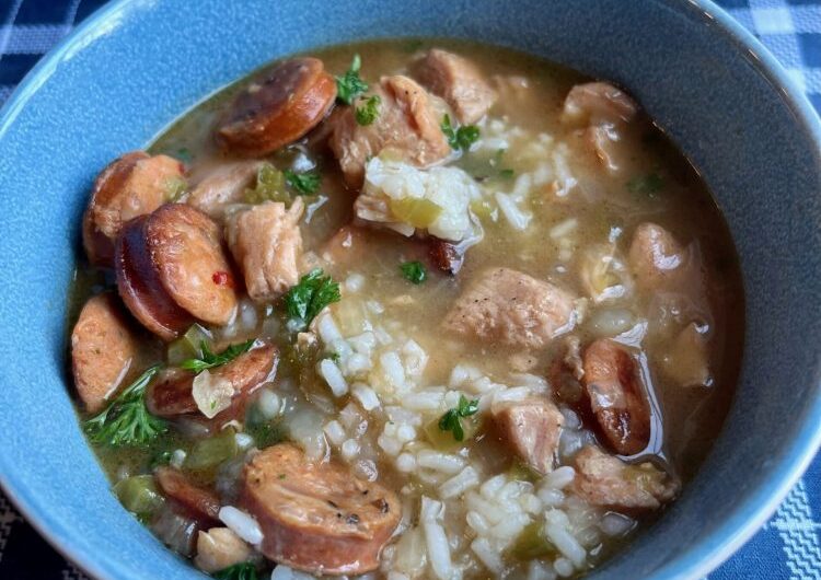Crockpot Chicken & Andouille Sausage Gumbo